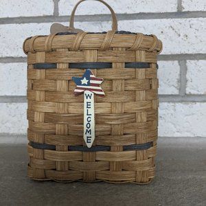 Handmade/Handwoven Patriotic "welcome" basket